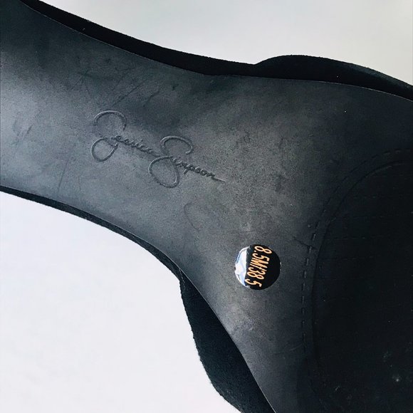 Jessica Simpson Classic Black Point Toe Strappy Heels Size 8.5 - Picture 6 of 8